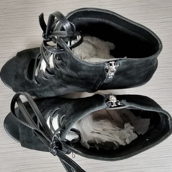 Sam Edelman Yvie Lace Up Bootie, Black Suede, Womens Size 10 - Picture 8 of 10